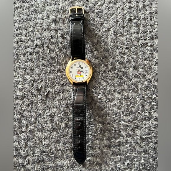 Disney Time Works Accessories - ‼️price dropped‼️ Vintage Disney Watch works Mickey Mouse leather croco watch.